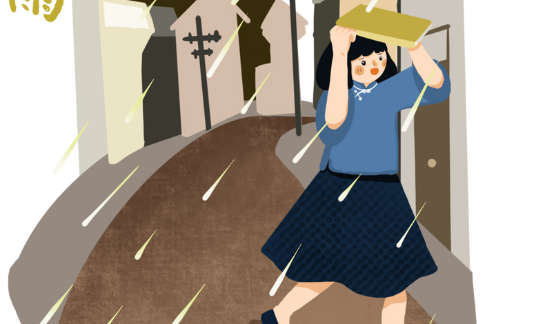 画像4663：雨宿り